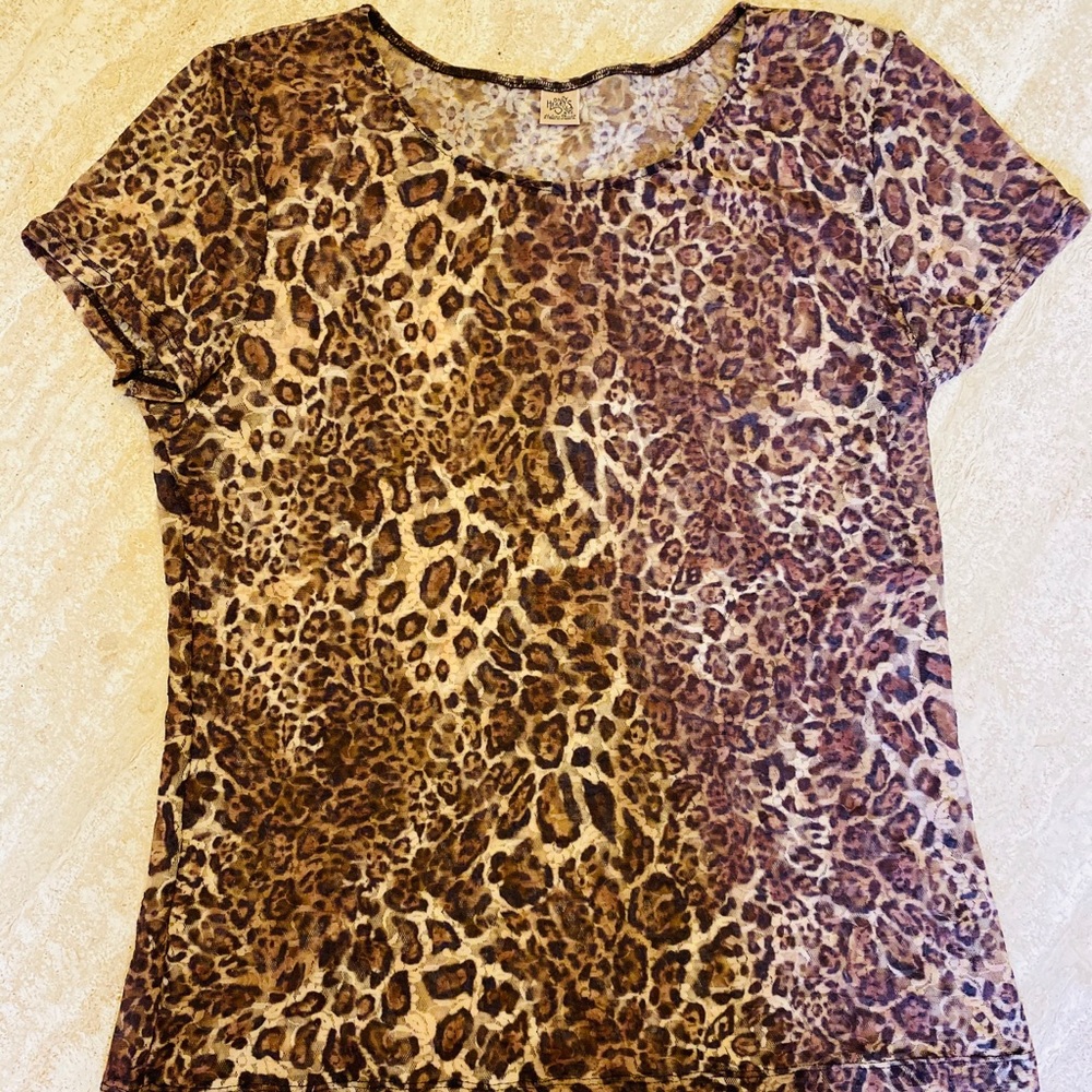Only Hearts by Helena Stuart Leopard Top